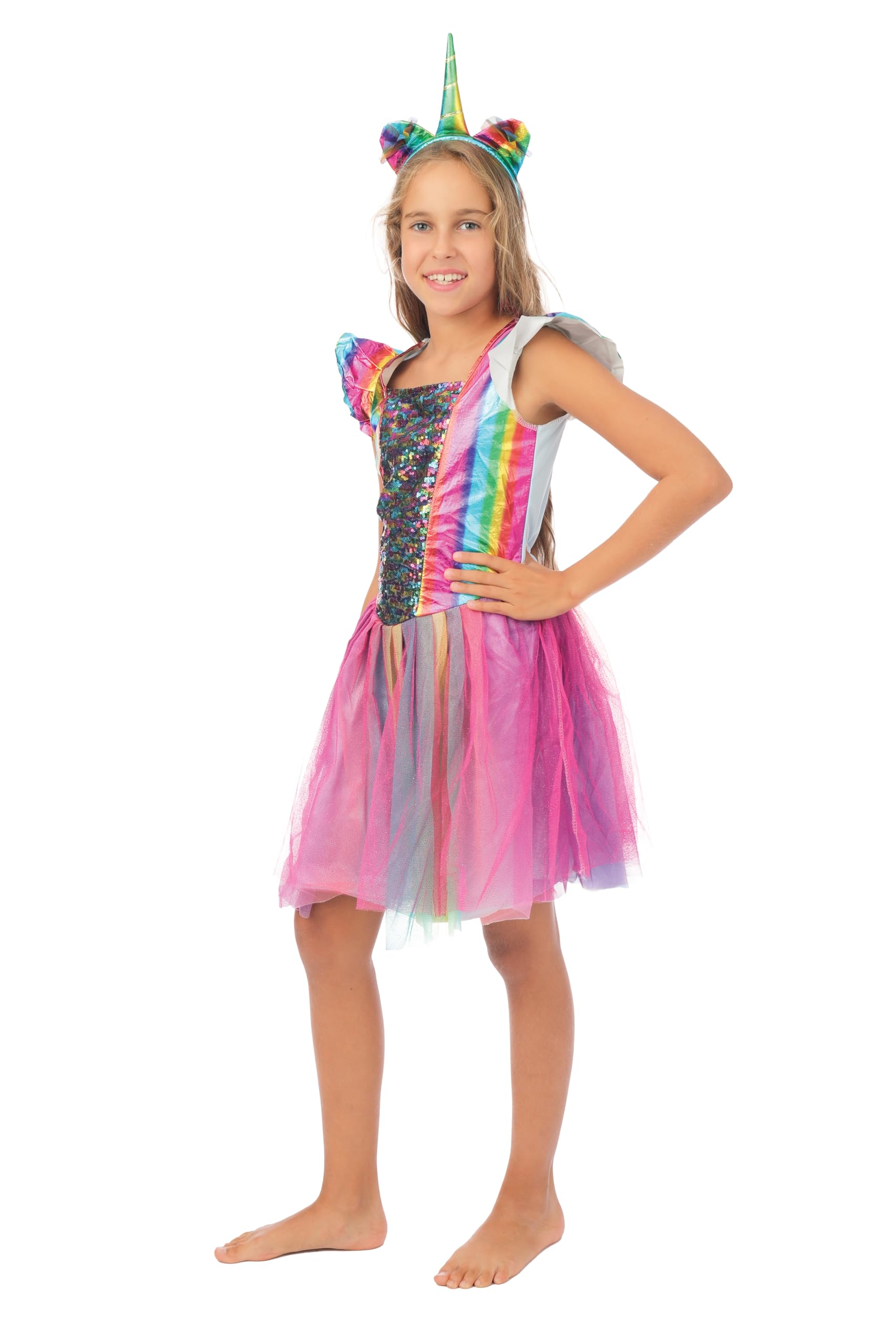 p-tit-clown-einhorn-kost-m-m-dchen-kleid-haarreif-prinzessin image 2