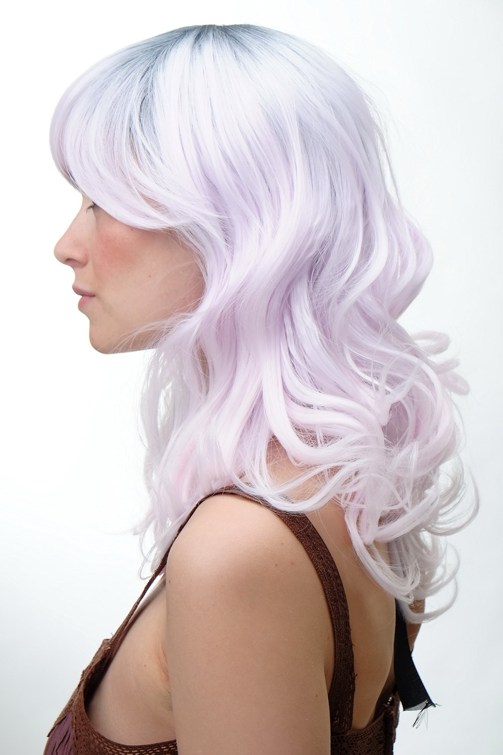 wig-me-up-yzf-7325-1001-damen-cosplay-per-cke-rosa-grau-locken-45-cm image 3