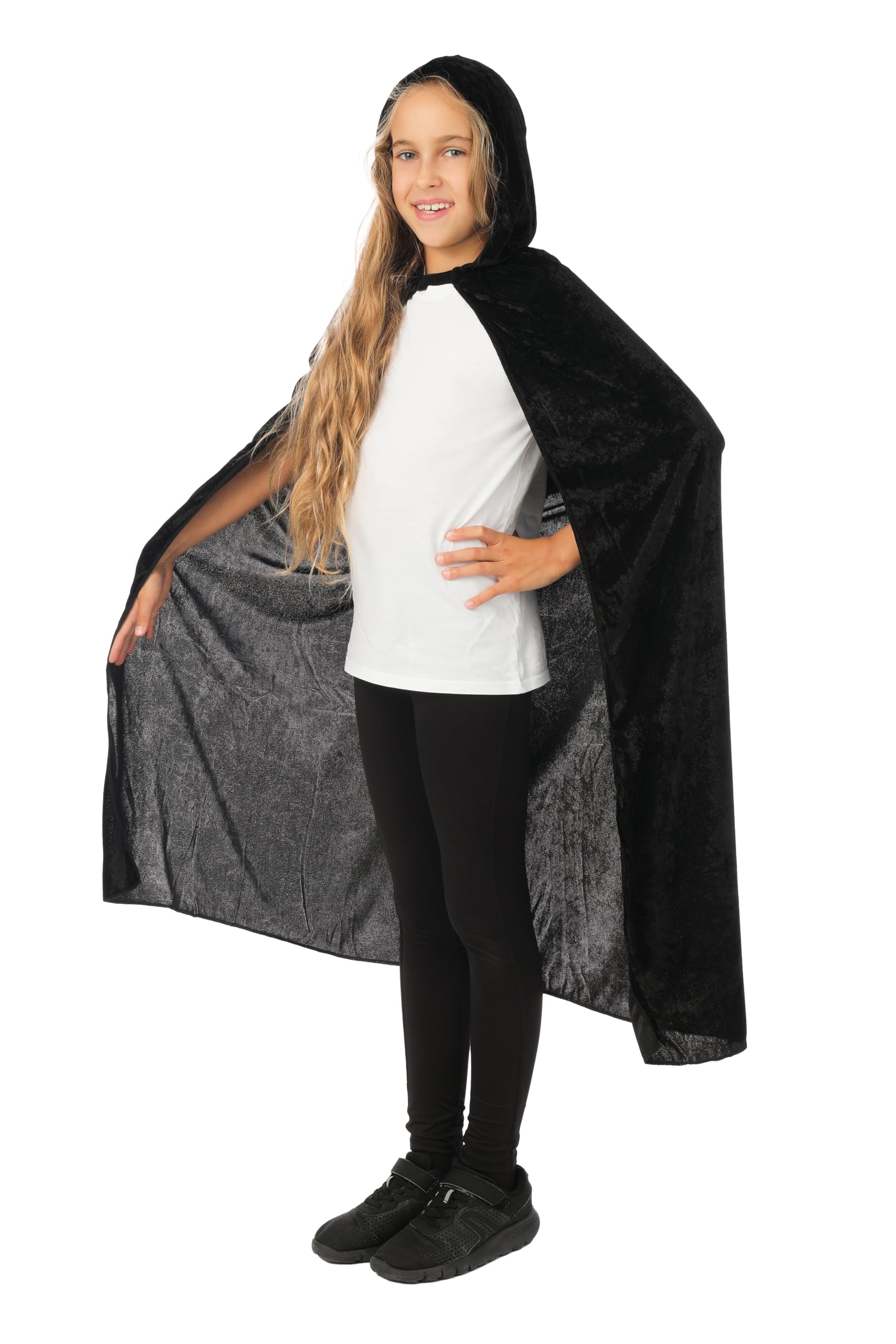 p-tit-clown-kinder-cape-samt-mit-kapuze-schwarz-100-cm image 4