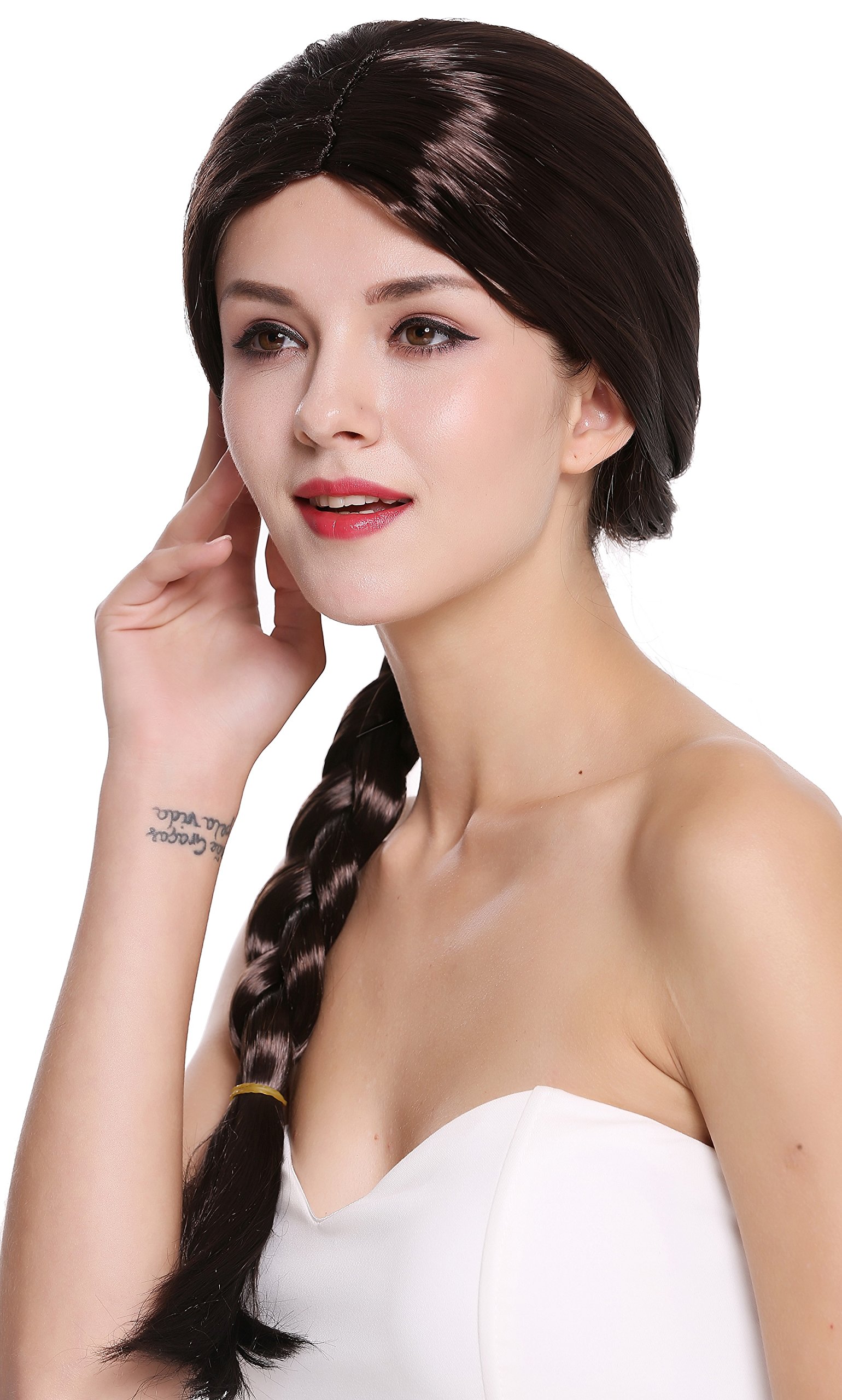 wig-me-up-per-p2-damenper-cke-rapunzel-lang-dunkelbraun-geflochtener-zopf image 3