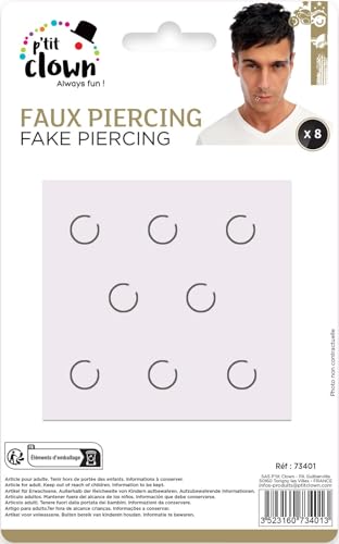p-tit-clown-73401-fake-piercings-set-8-teilig-nasenring-ohrringe-silber image 8
