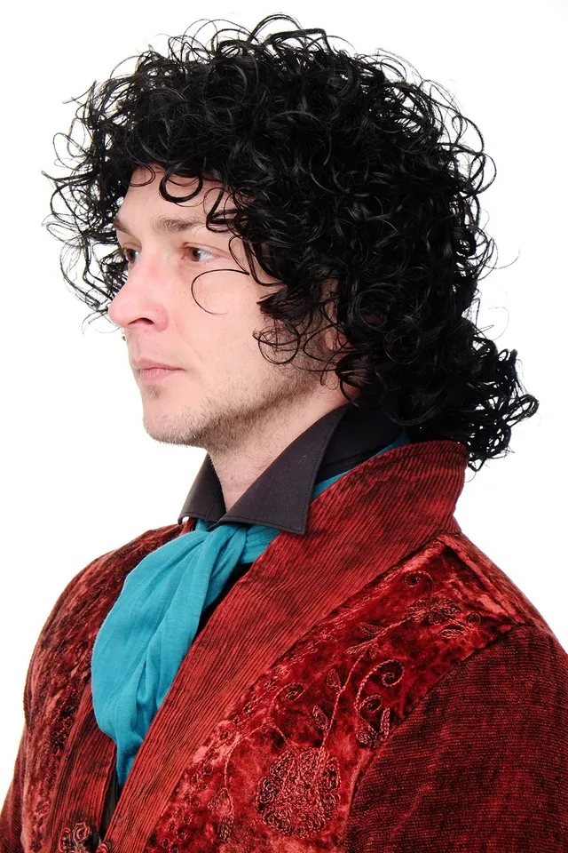 wig-me-up-mj-4-1b-per-cke-schwarz-wild-gelockt-mit-zopf-barock-35-cm image 1