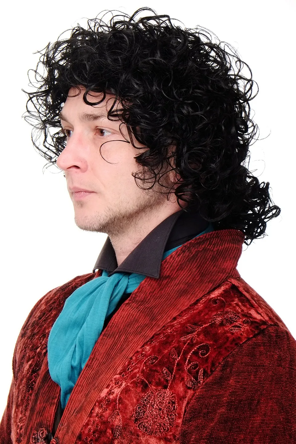 wig-me-up-mj-4-1b-per-cke-schwarz-wild-gelockt-mit-zopf-barock-35-cm image 1