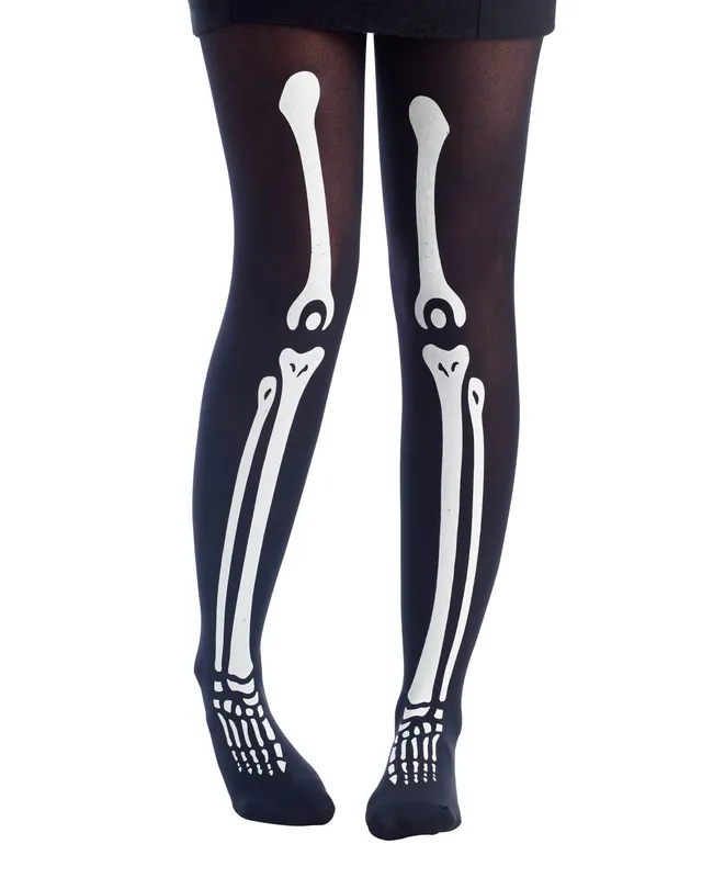 ptit-clown-skelett-strumpfhose-damen-schwarz-einheitsgr-e image 1