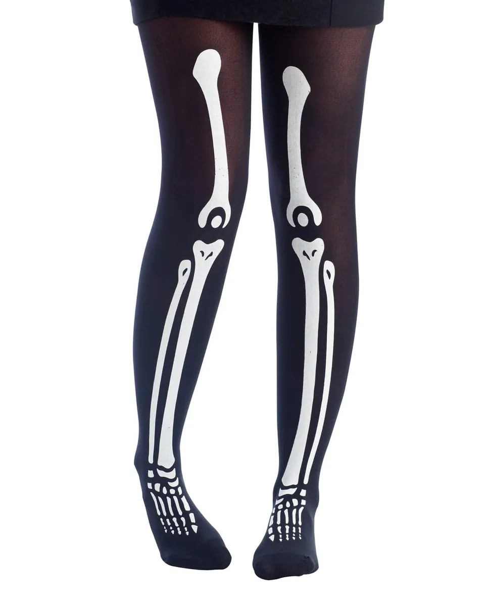 ptit-clown-skelett-strumpfhose-damen-schwarz-einheitsgr-e image 1