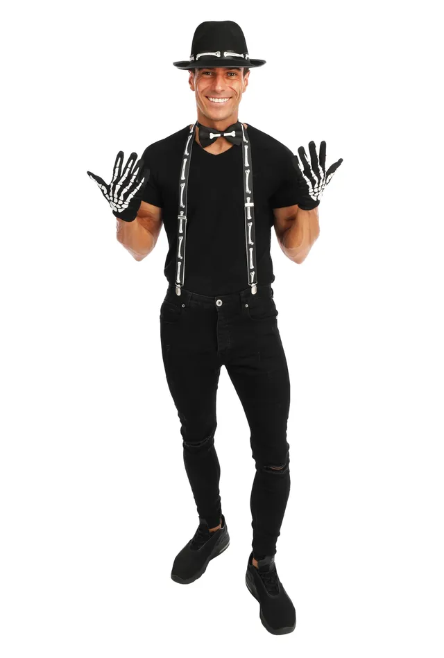 p-tit-clown-skelett-set-erwachsene-handschuhe-hut-fliege-hosentr-ger image 1