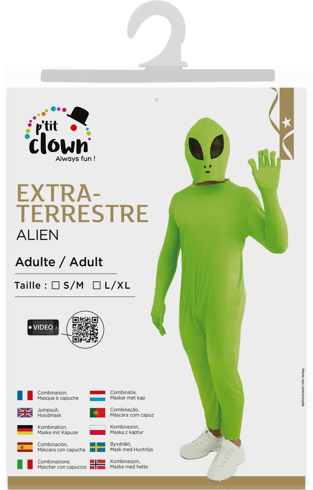 p-tit-clown-alien-kost-m-gr-n-erwachsene-karneval image 5