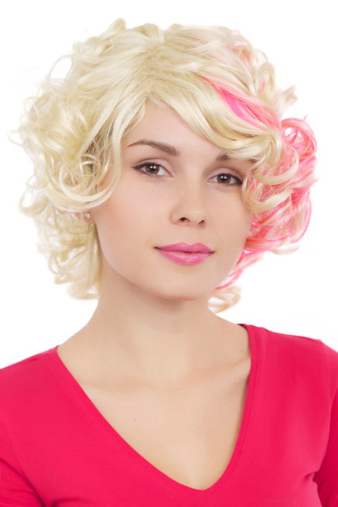 wig-me-up-gfw961-613tf2315-per-cke-kurz-lockig-lichtblond-mit-pink-30-cm image 1