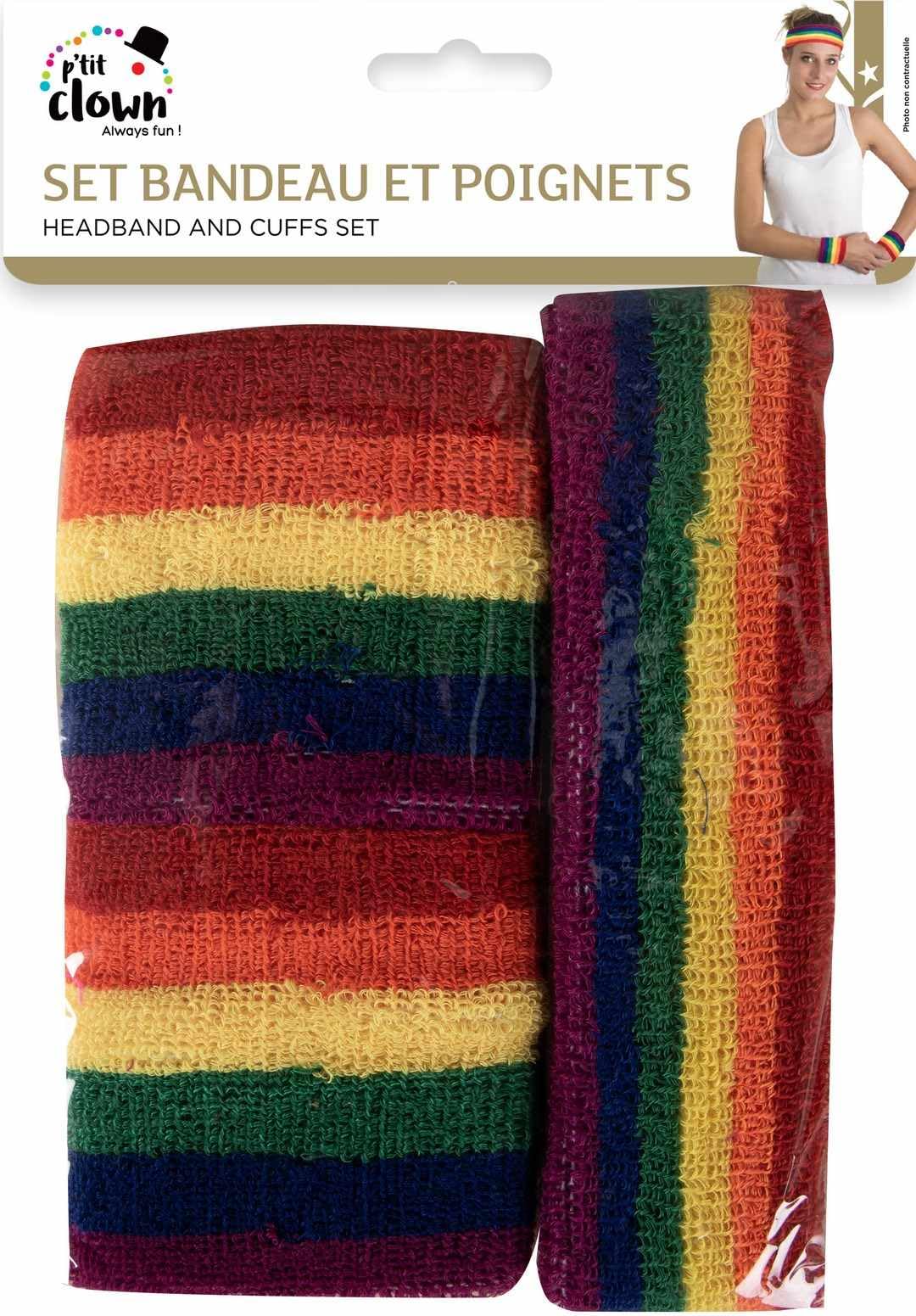 ptit-clown-stirnband-und-manschetten-set-frottee-regenbogen image 4