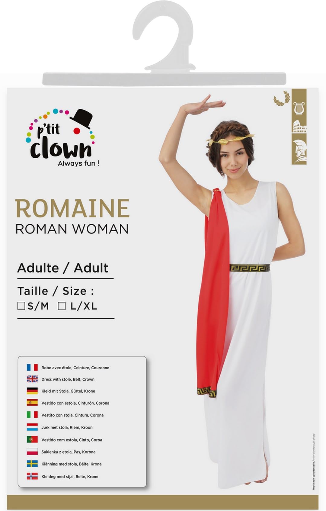 p-tit-clown-r-merin-kost-m-damen-mit-kleid-stola-g-rtel-krone image 5