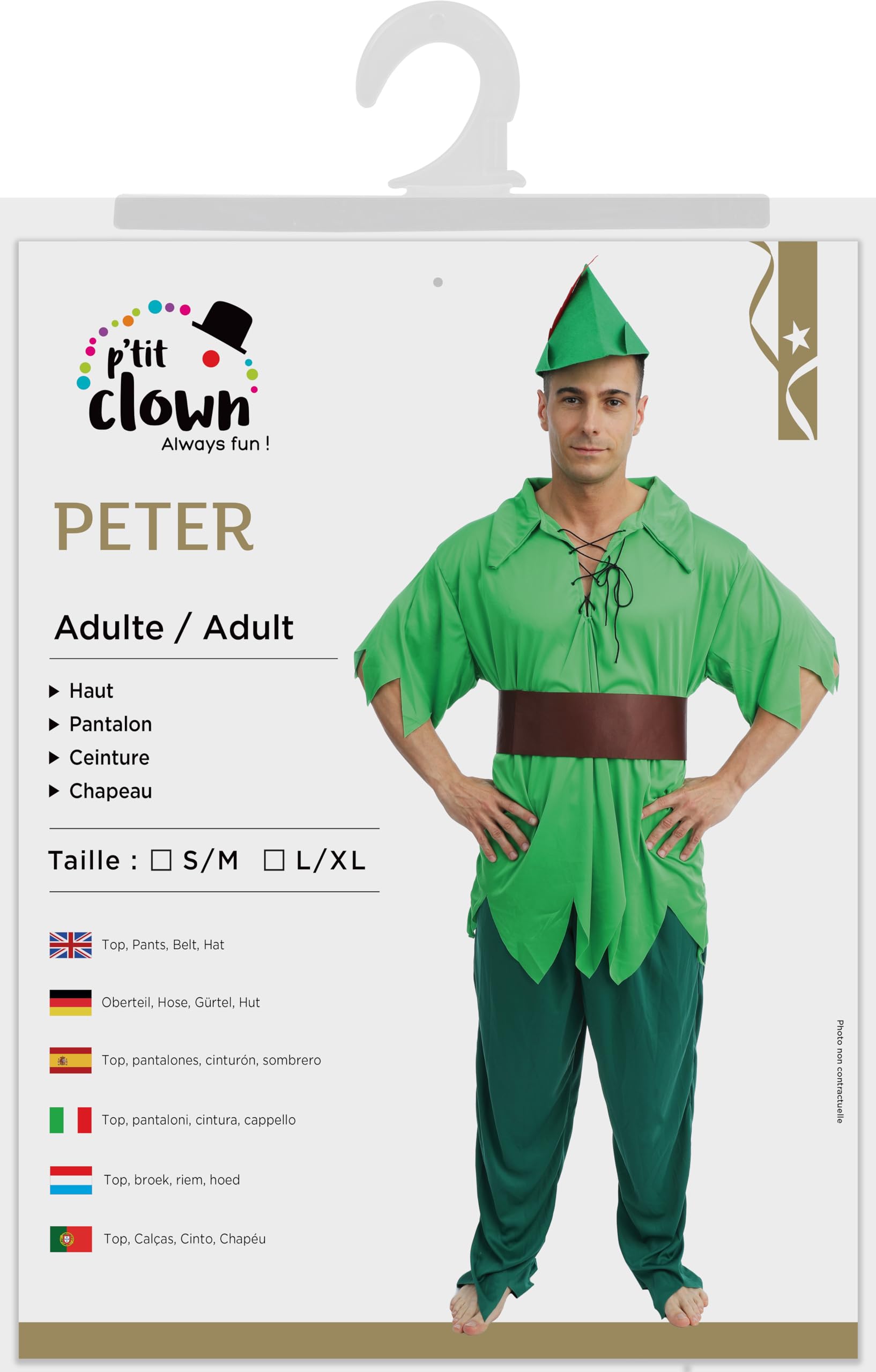 p-tit-clown-peter-kost-m-erwachsene-gr-n-polyester-karneval image 6