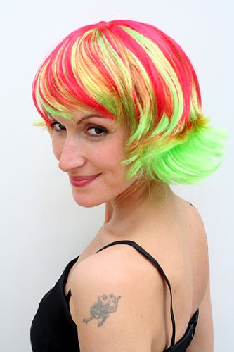 wig-me-up-party-per-cke-kurz-rot-gelb-disco-fasching image 4