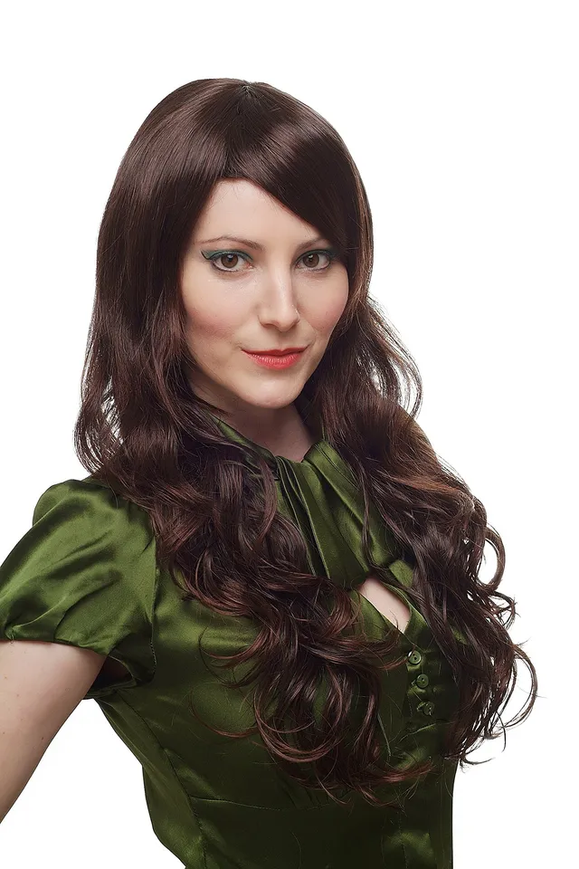 wig-me-up-h9376-2t33-damen-langhaarper-cke-gestuft-wellig-braun-mahagoni-60-cm image 1
