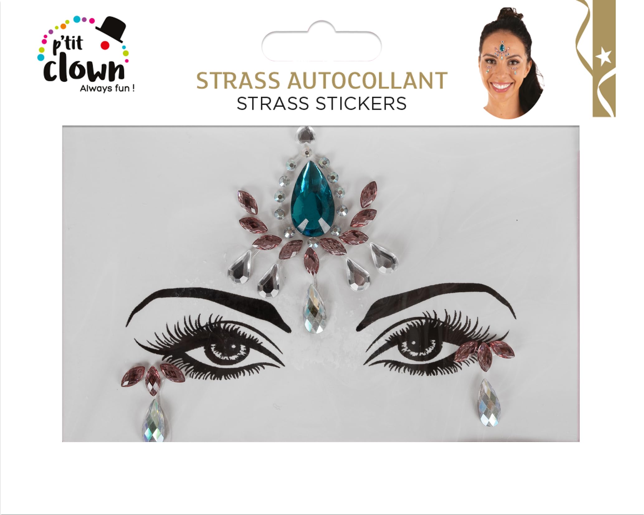 p-tit-clown-strass-sticker-f-r-gesicht-modell-iv-selbstklebend image 5