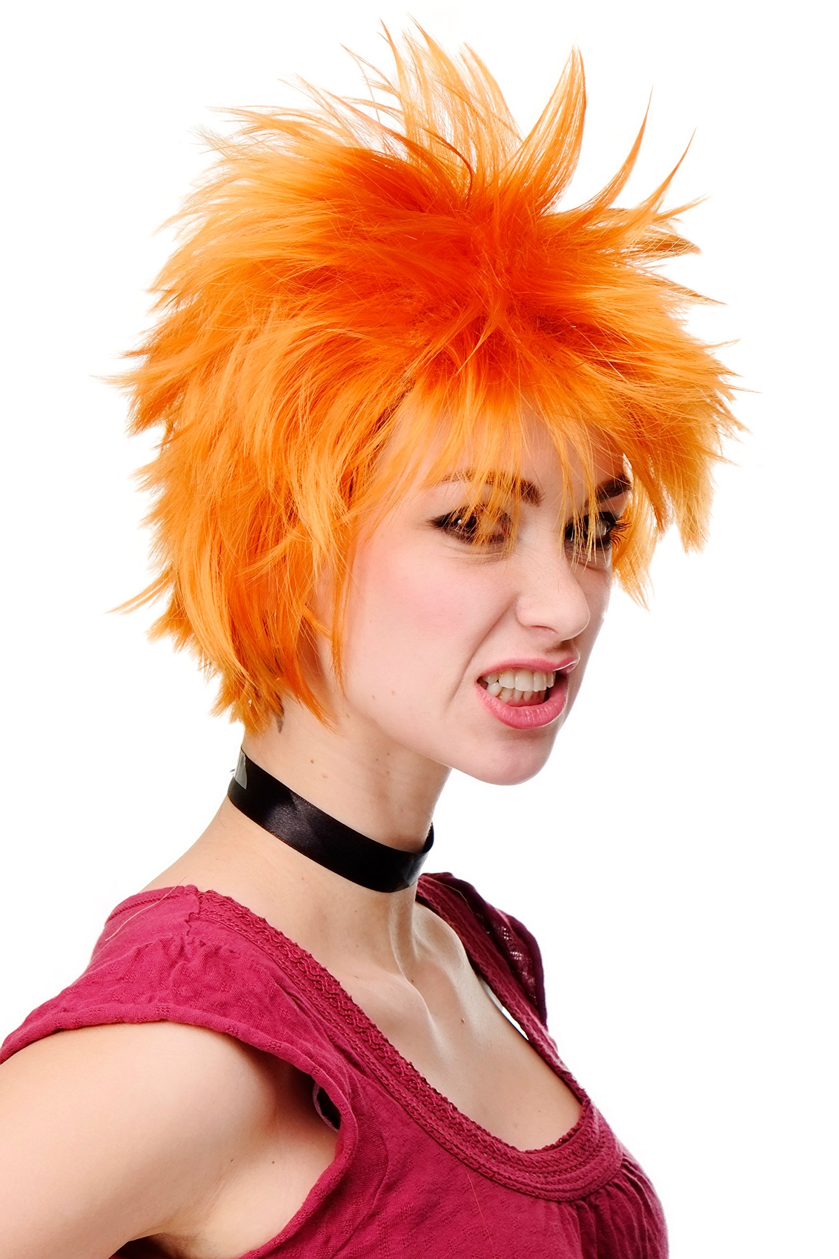 wig-me-up-cosplay-per-cke-h9708-1004-orange-wild-struppig-kurz-ca-30-cm image 1