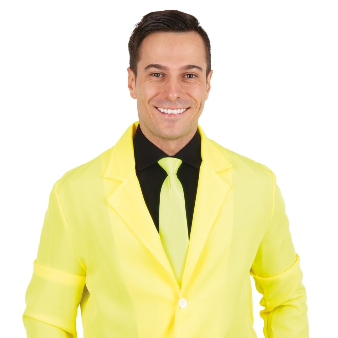 p-tit-clown-krawatte-mit-gummizug-neongelb-erwachsene-uni image 2
