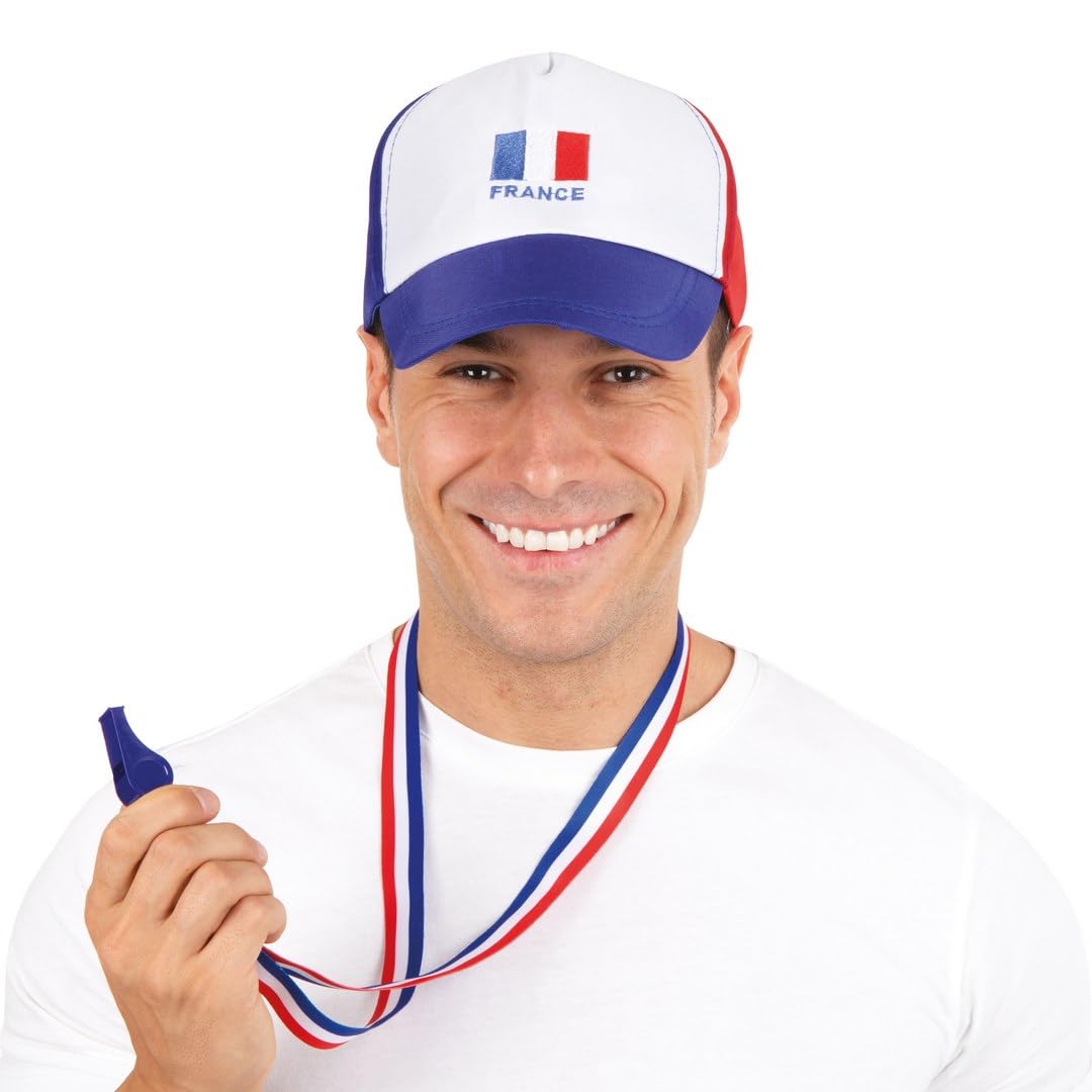 p-tit-clown-pfeife-kunststoff-mit-band-blau-wei-rot-frankreich-fan image 2