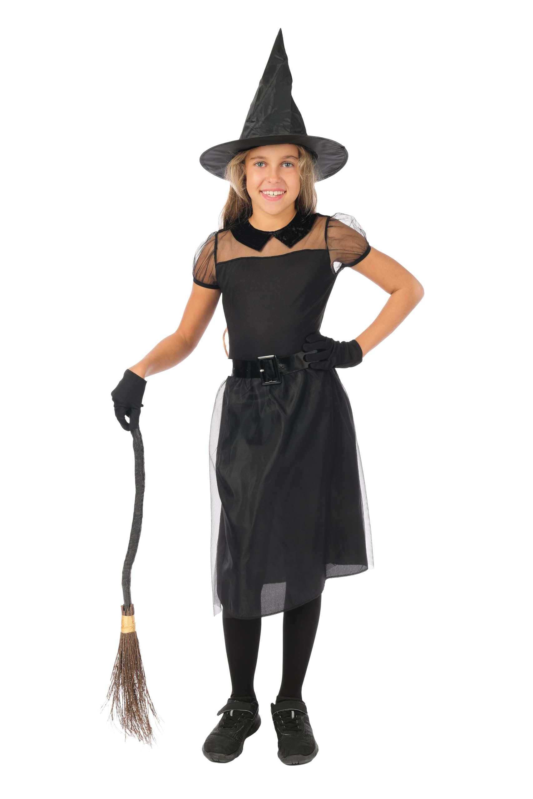 p-tit-clown-hexenkost-m-m-dchen-schwarz-10-12-jahre-mit-hut image 1