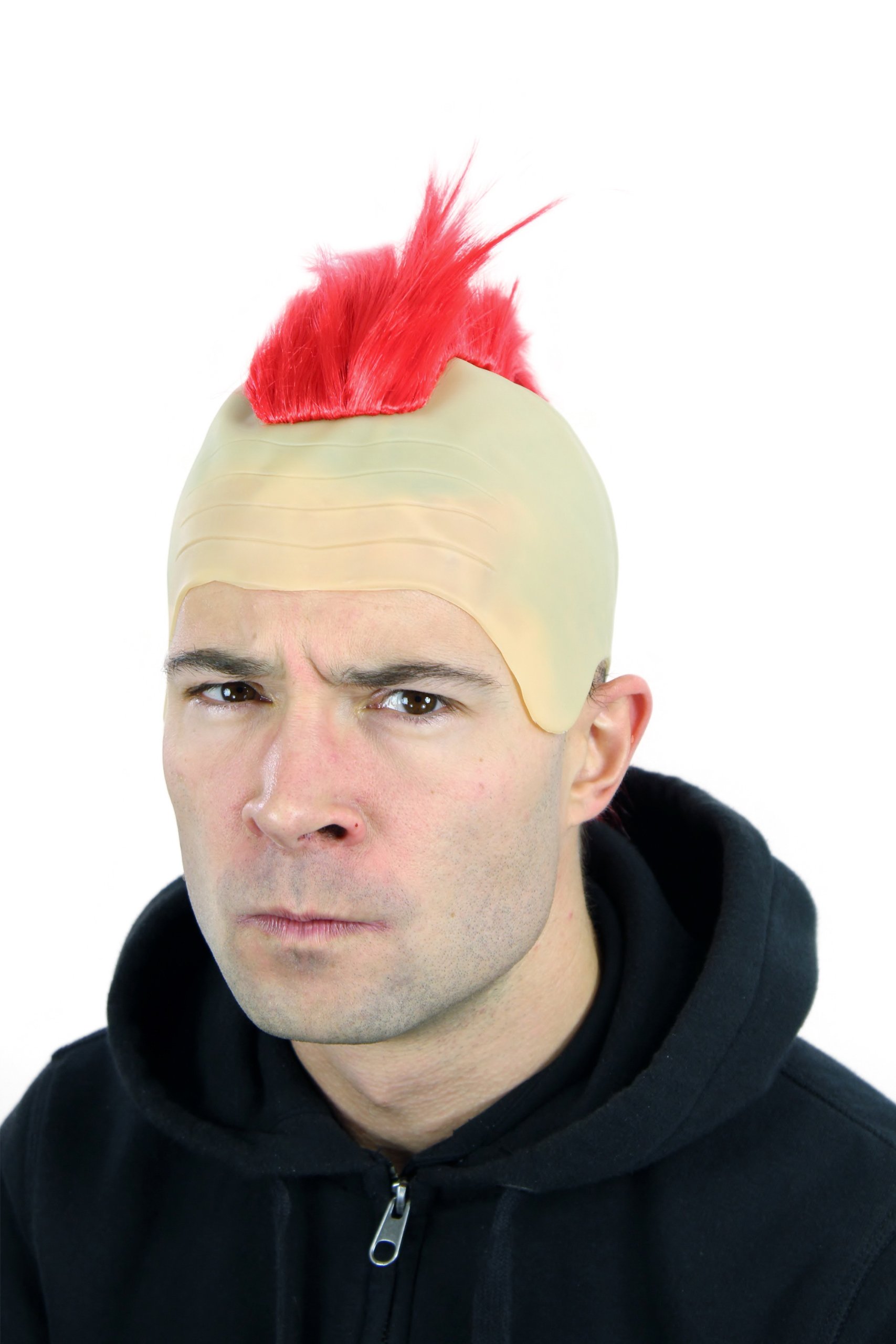 wig-me-up-4201-pc13-per-cke-punk-roter-iro-mohawk-auf-glatze image 2