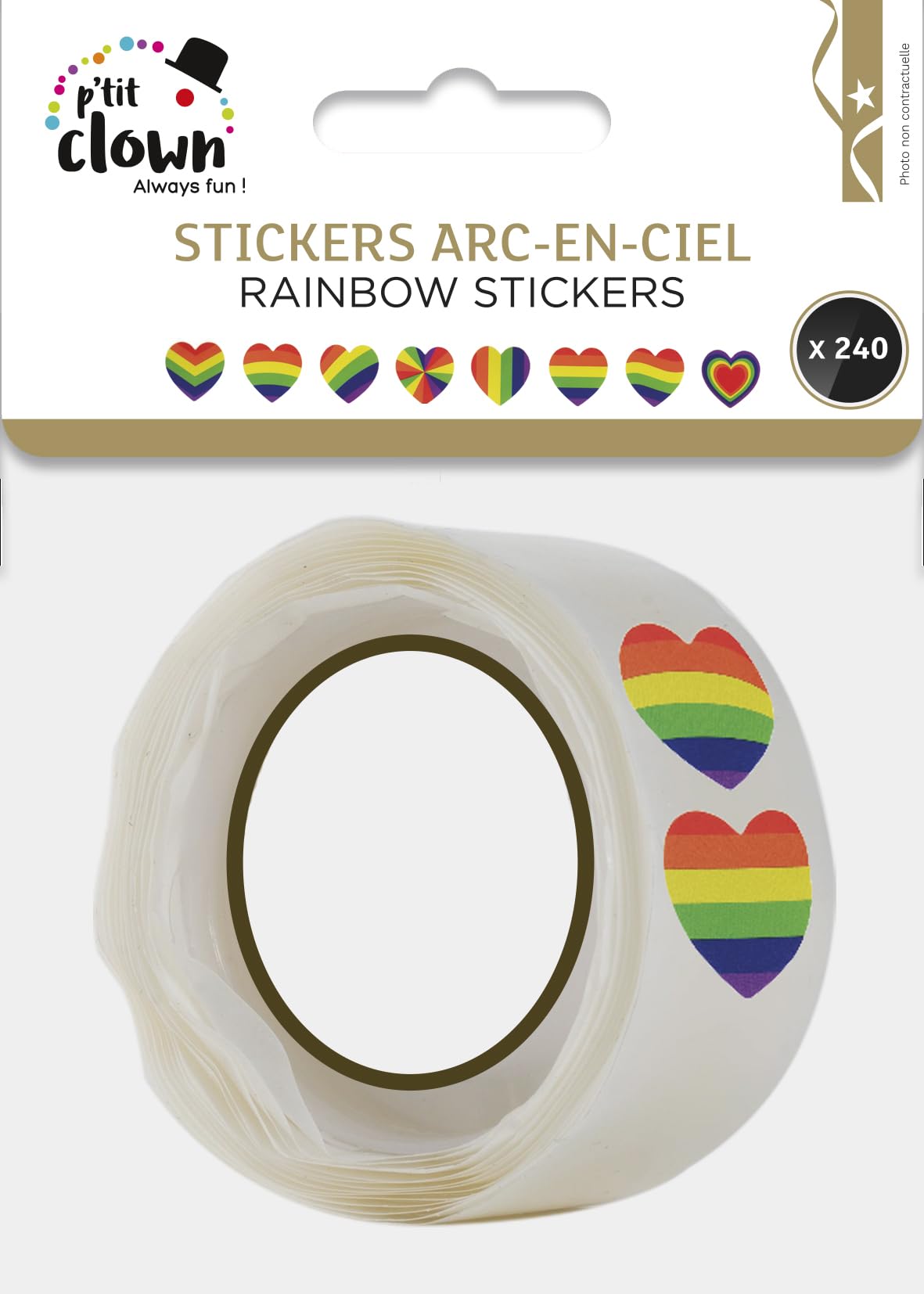 ptit-clown-23256-aufkleber-herz-regenbogen-240-st-ck-papier image 2
