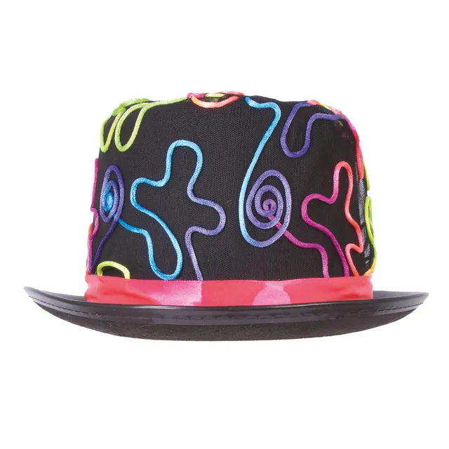 p-tit-clown-46503-zylinder-filz-schwarz-mit-neon-kordel-erwachsene image 1