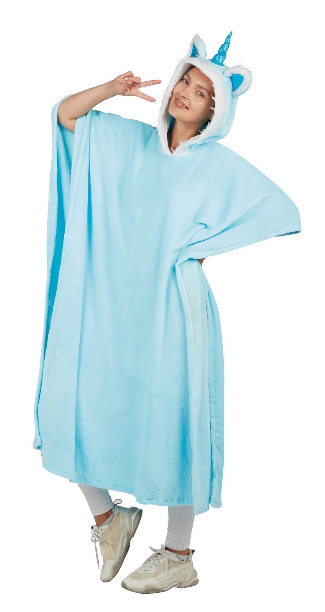 p-tit-clown-einhorn-poncho-mit-kapuze-erwachsene-einheitsgr-e-polyester image 2