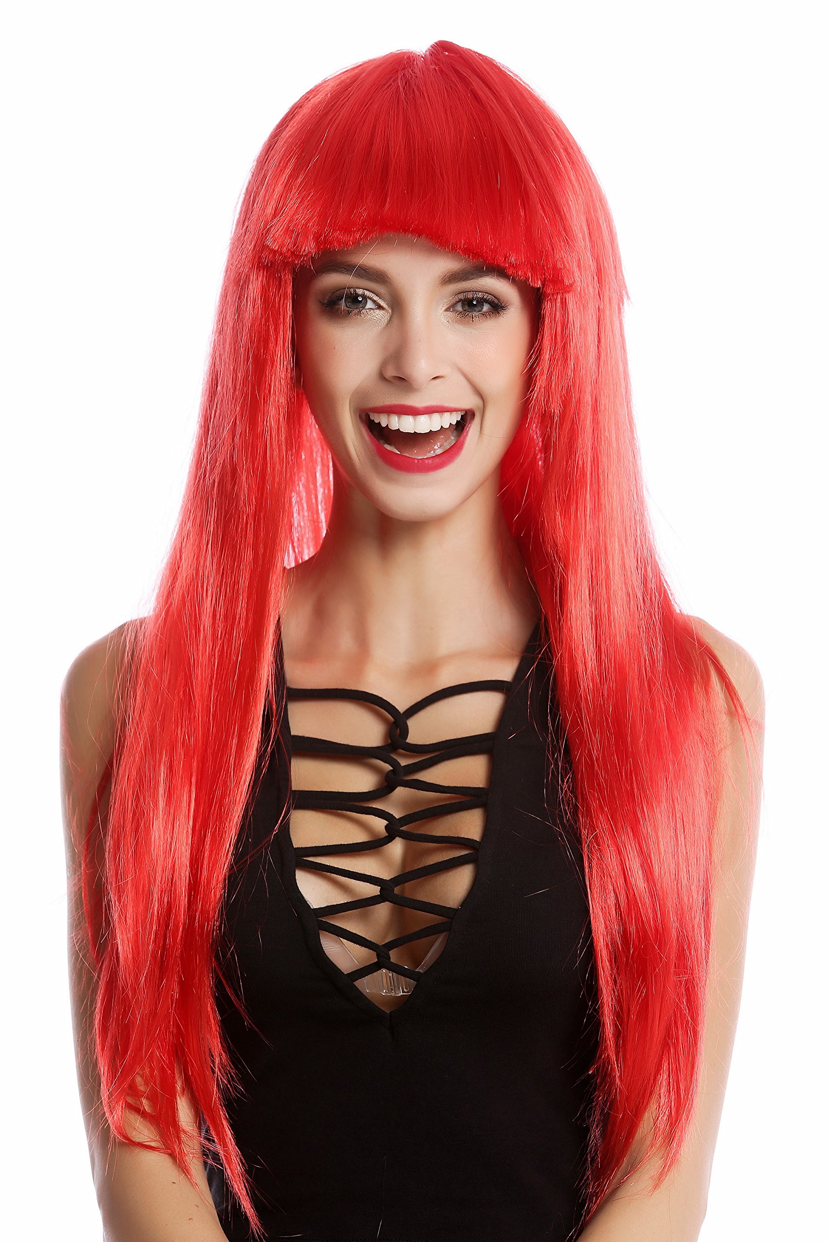 wig-me-up-1373-pc13-damenper-cke-lang-glatt-mit-pony-knallrot image 1