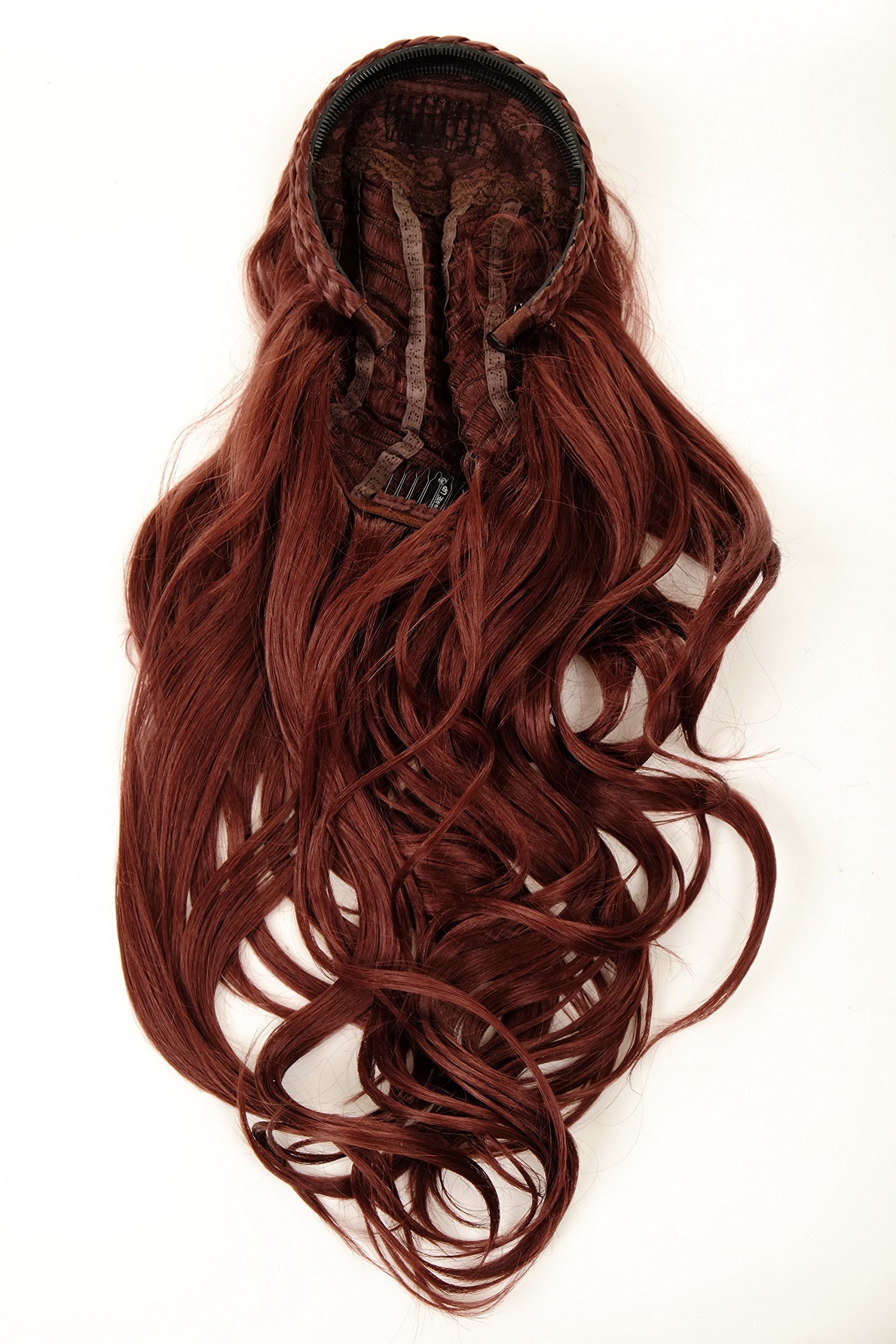 wig-me-up-90607-35-halbper-cke-rostbraun-60-cm-wetlook-mit-flecht-haarreif image 3