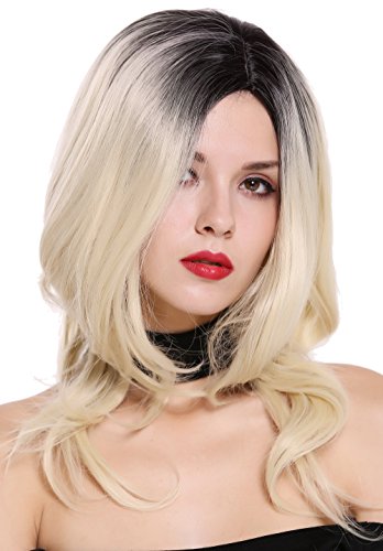 wig-me-up-zm-1733-damenper-cke-ombre-schwarz-platinblond-gewellt-50-cm image 6