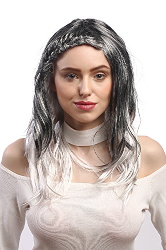 wig-me-up-dec151-p103t309-damen-per-cke-ombr-schwarz-silbergrau-lang-50-cm-geflo image 8