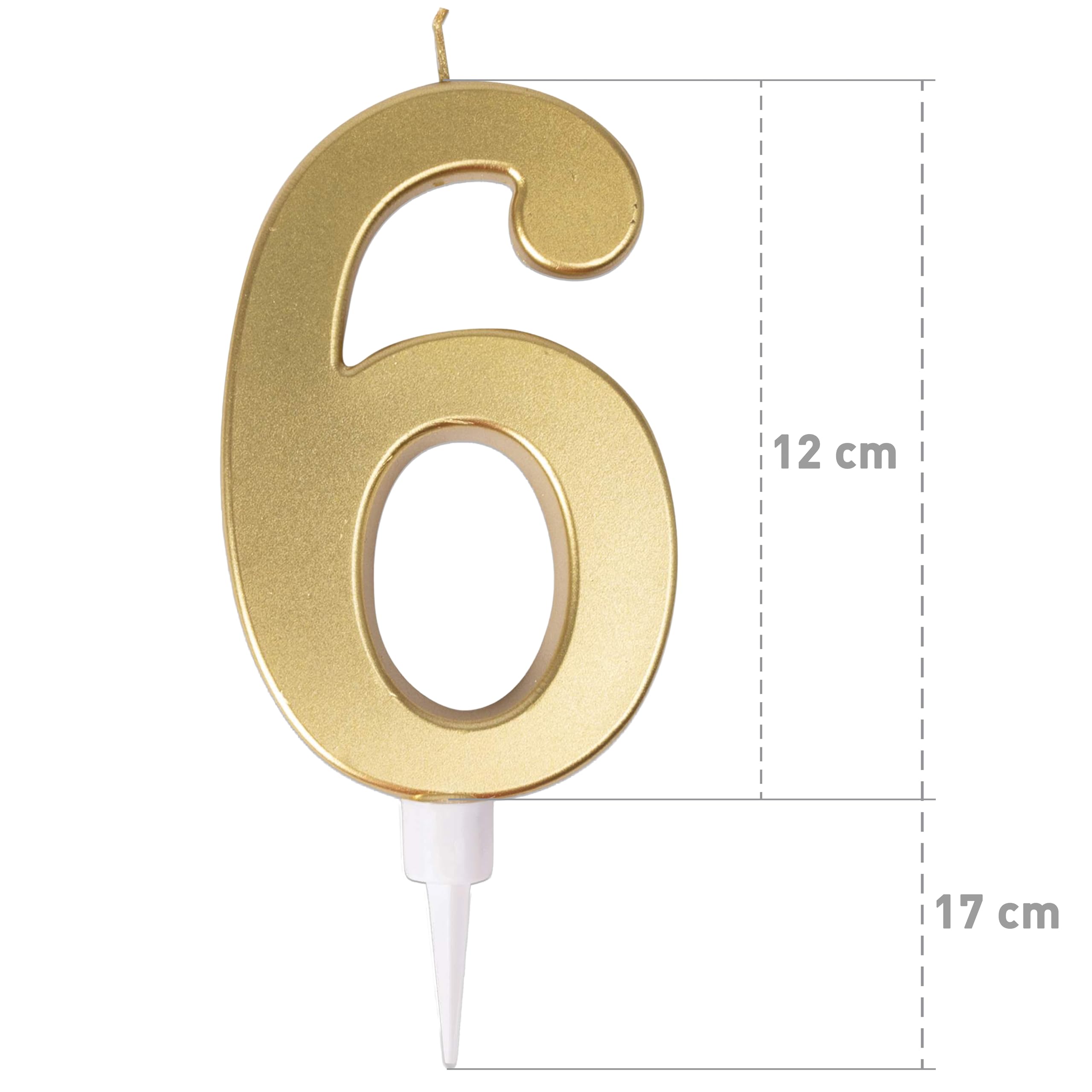ptit-clown-23956-riesenkerze-gold-zahl-6-tortendeko image 2