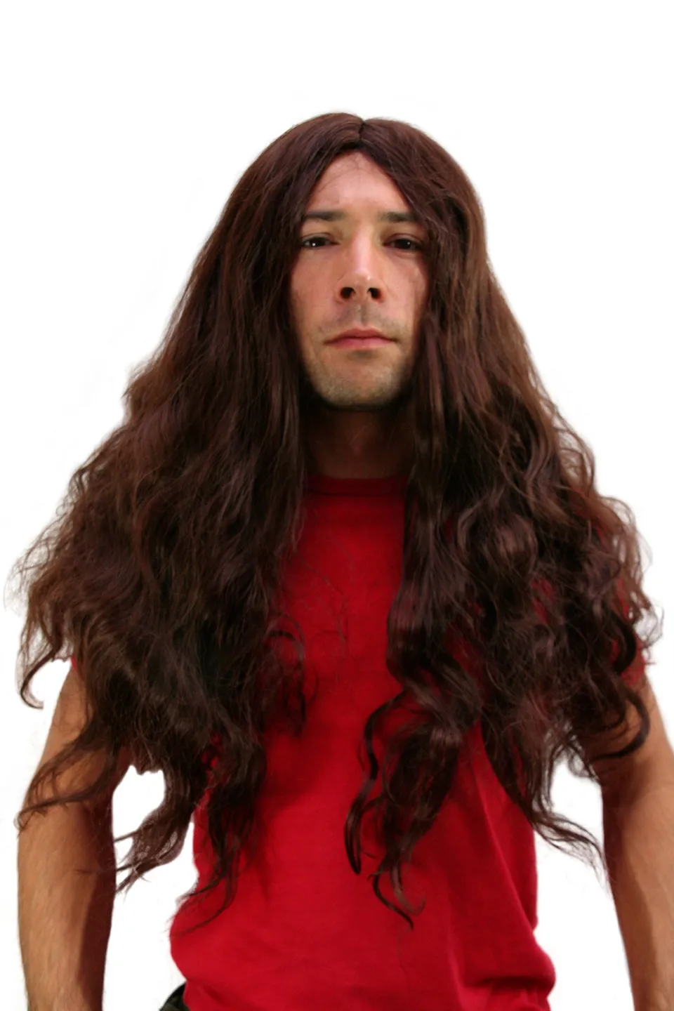 wig-me-up-pw0188-k33-metal-headbanger-per-cke-braun-mit-stirnband image 1