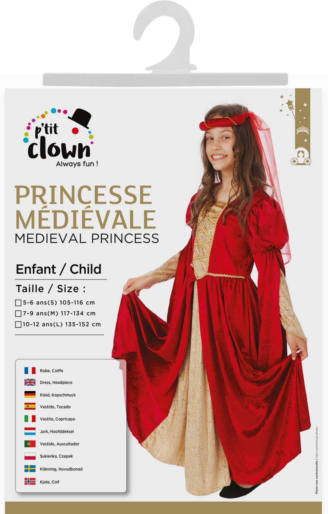 p-tit-clown-mittelalterliches-prinzessinnenkleid-m-dchen-10-12-jahre-rot image 4