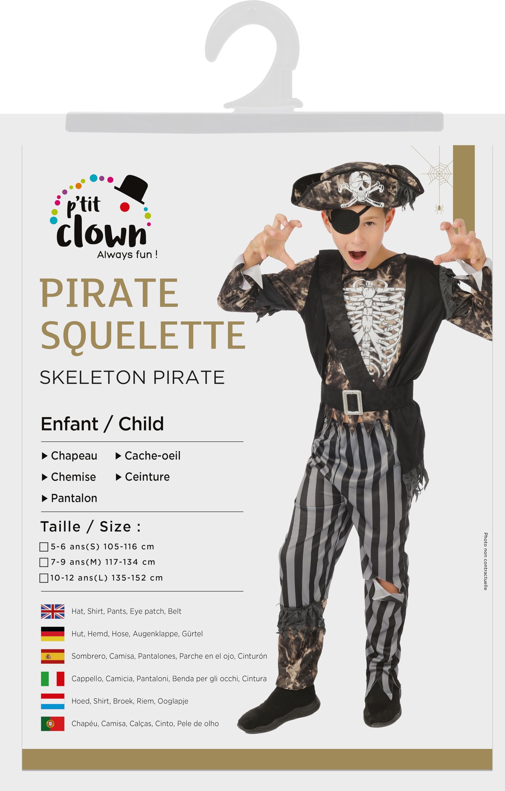 p-tit-clown-skelett-piratenkost-m-kind-mit-hut-und-augenklappe image 5