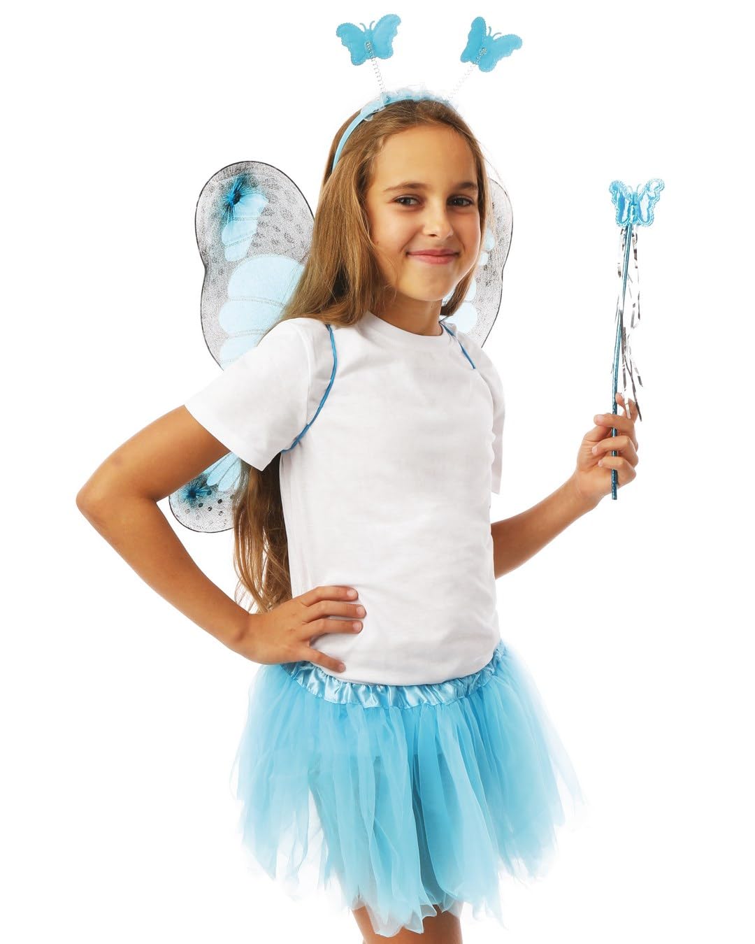 p-tit-clown-schmetterlings-set-t-rkis-kost-m-accessoire image 2