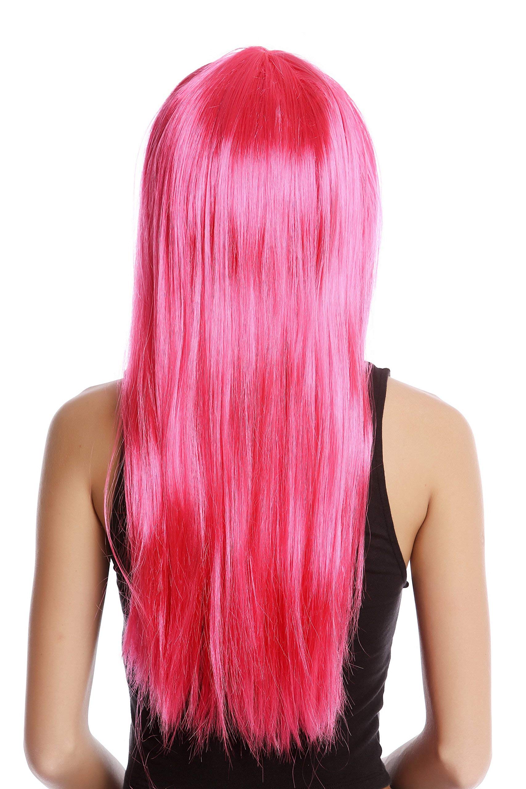 wig-me-up-1373-disco-per-cke-neonpink-lang-glatt-mit-pony-ca-60-cm image 3
