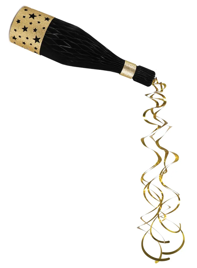 ptit-clown-waben-deko-champagnerflasche-gold image 1