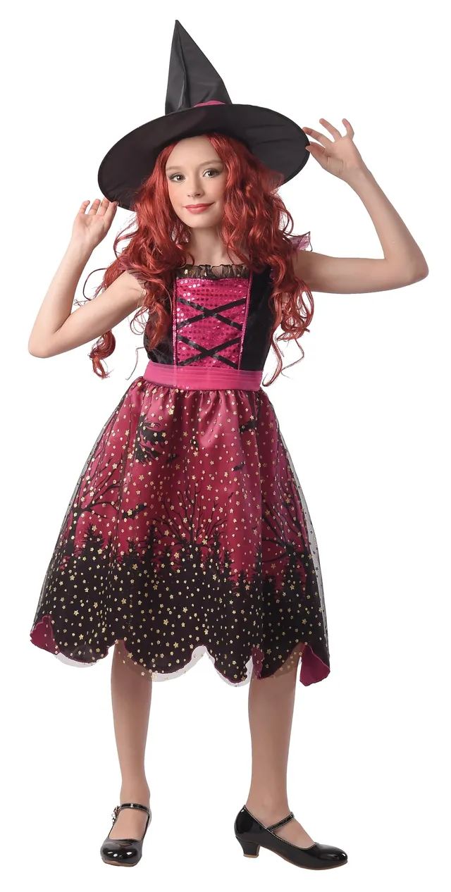 p-tit-clown-hexenkost-m-kinder-rosa-10-12-jahre-halloween-kost-m image 1