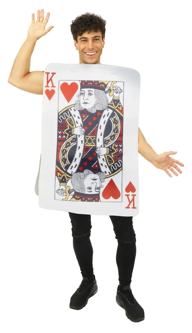 ptit-clown-herzk-nig-kost-m-karte-roi-de-coeur-erwachsene-einheitsgr-e-wei image 1