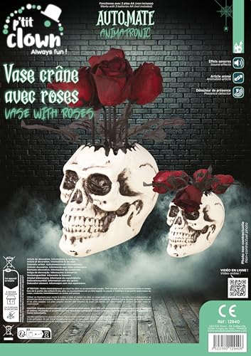ptit-clown-animierte-totenkopfvase-mit-rosen-30-cm-halloween-animatronic-mit-sou image 7