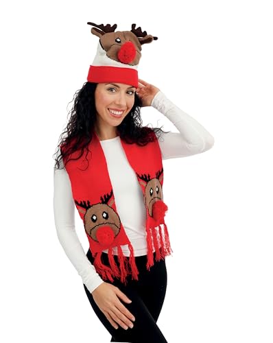 p-tit-clown-re48331-weihnachts-set-m-tze-und-schal-rentier-rot-f-r-erwachsene image 5
