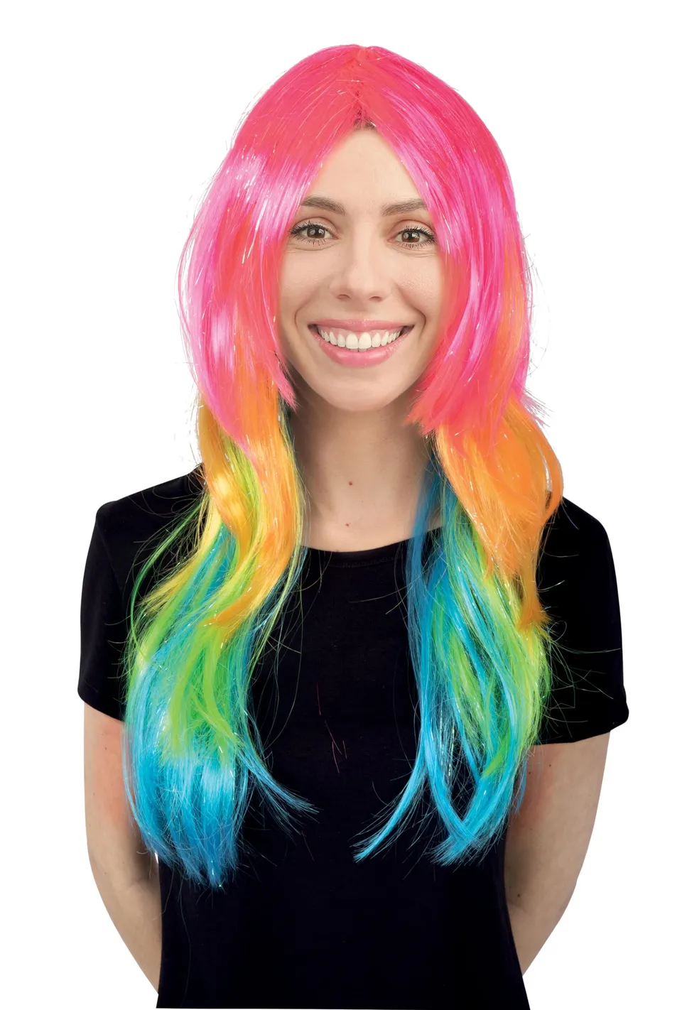 p-tit-clown-regenbogen-per-cke-lang-glatt-multicolor-einheitsgr-e image 1