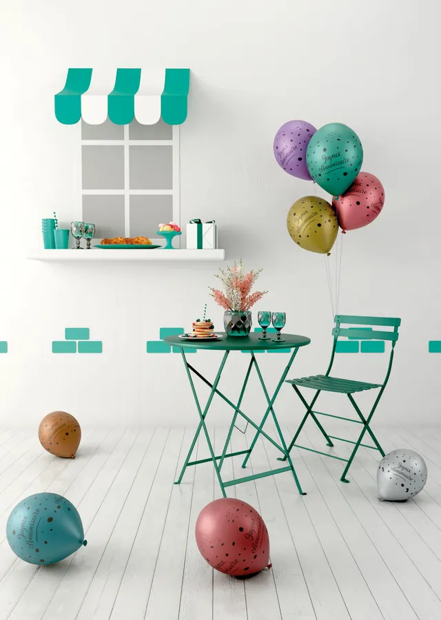 ptit-clown-22431-luftballons-happy-birthday-chrom-30-cm-8-st-ck image 1