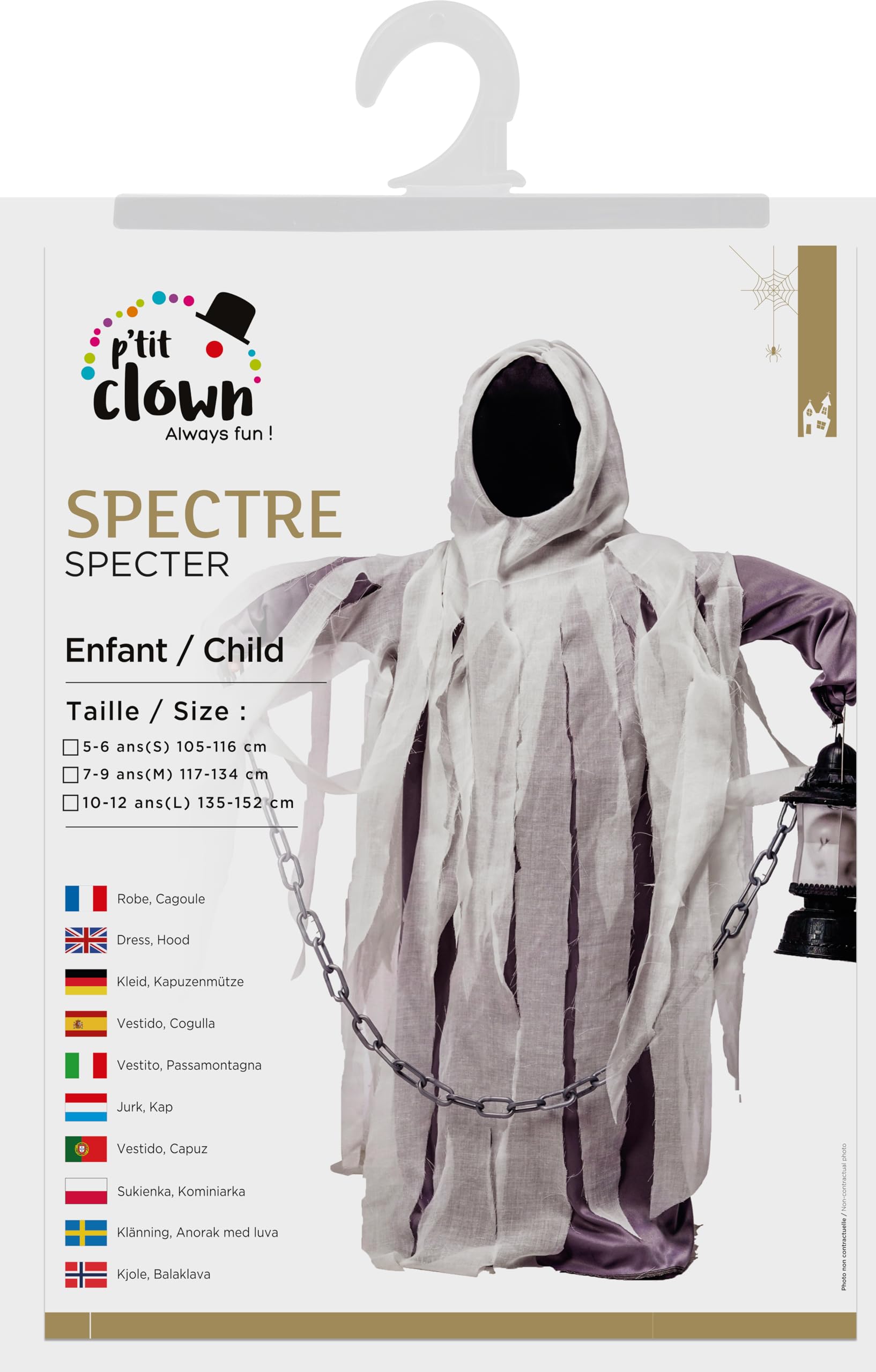 p-tit-clown-spectre-geister-kinderkost-m-mit-kleid-und-kapuze image 3