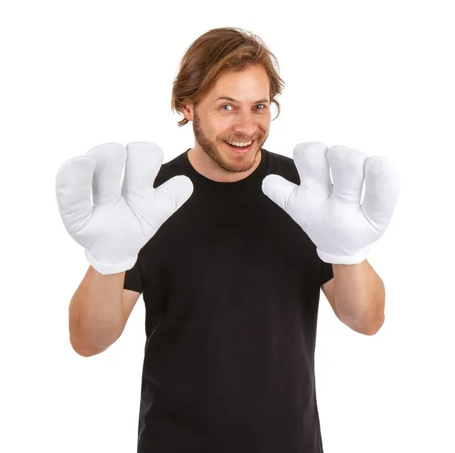 p-tit-clown-wei-e-riesen-handschuhe-erwachsene-3d-stoff-mit-schaumstoff image 1