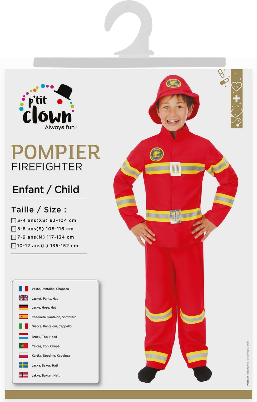 ptit-clown-feuerwehrmann-kost-m-kind-10-12-jahre-rot image 6