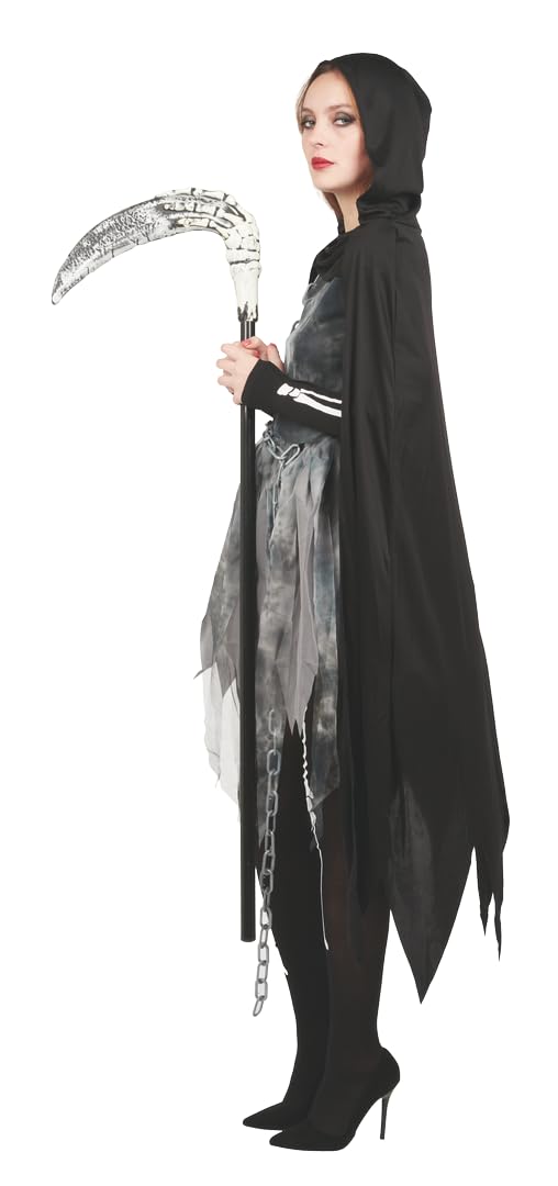p-tit-clown-sensenmann-kost-m-damen-s-m-kleid-umhang-strumpfhose-handschuhe image 2