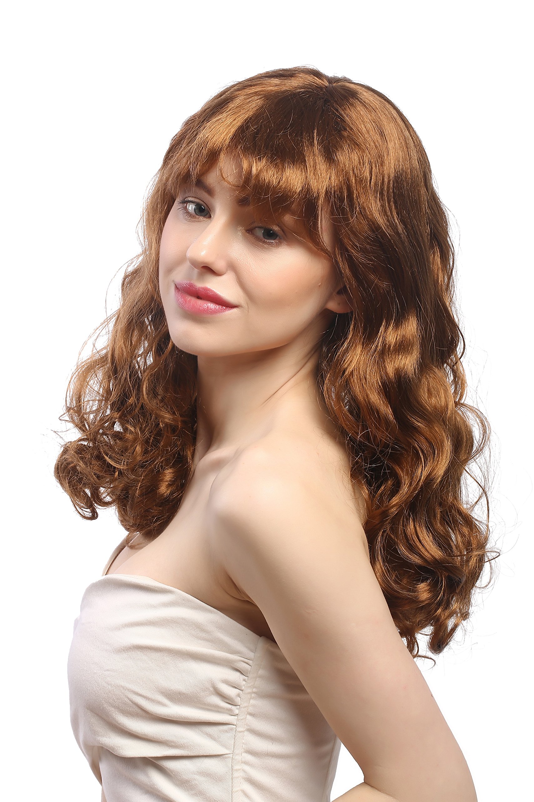 wig-me-up-91266-za8-damen-per-cke-diva-gewellt-braun-50-cm-mit-pony image 2