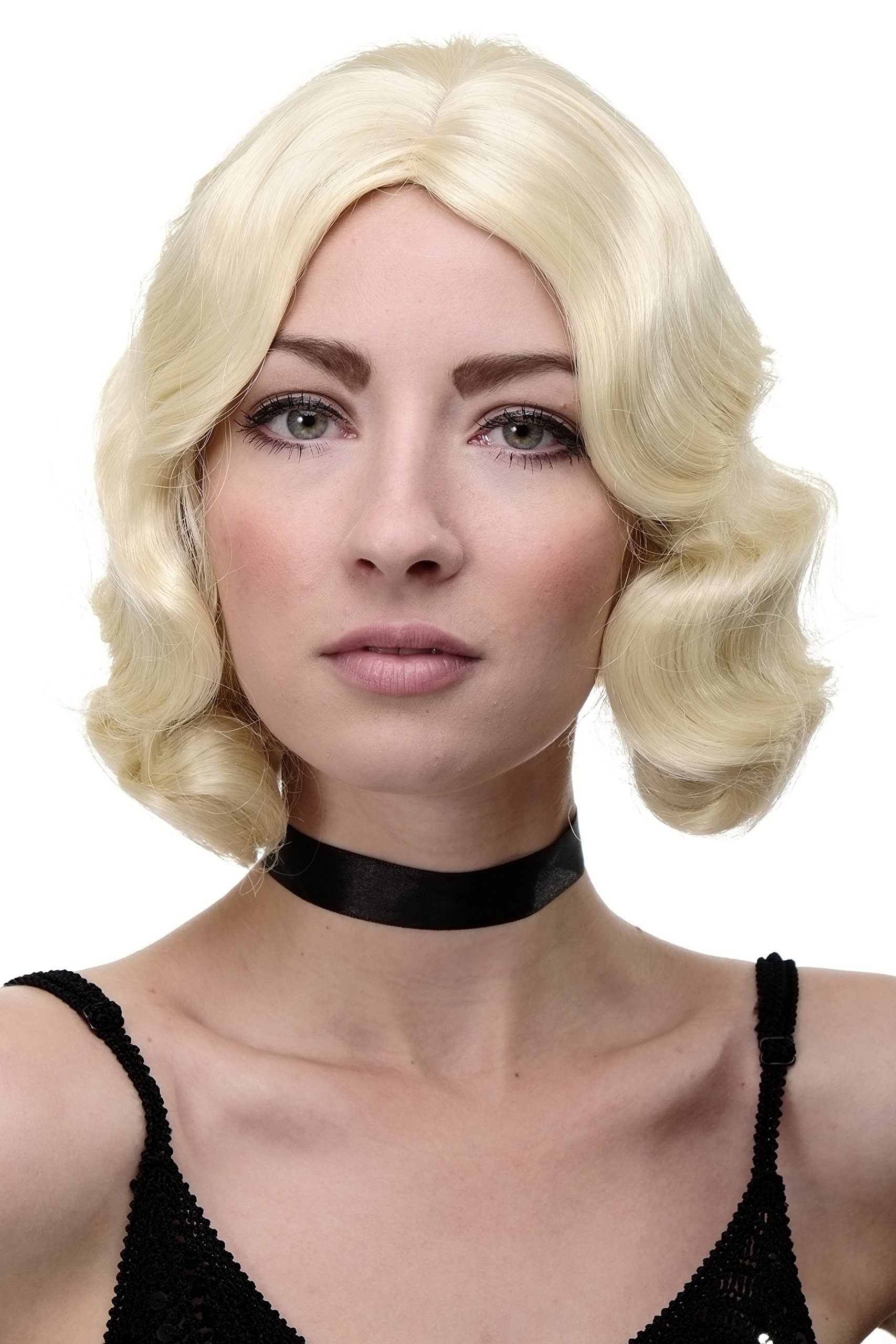 wig-me-up-gfw1726-88-damenper-cke-20er-charleston-lichtblond-gewellt-30-cm image 1