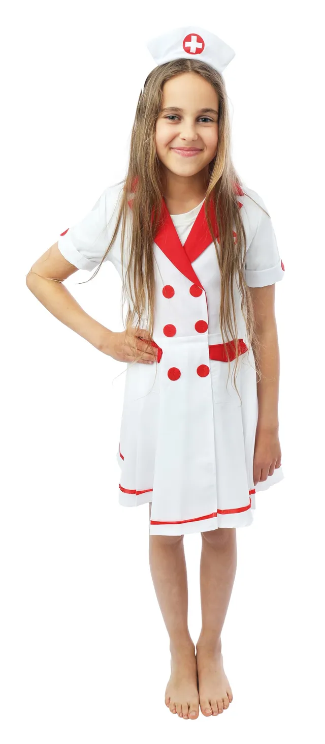 ptit-clown-krankenschwester-kost-m-m-dchen-kleid-haarreif image 1